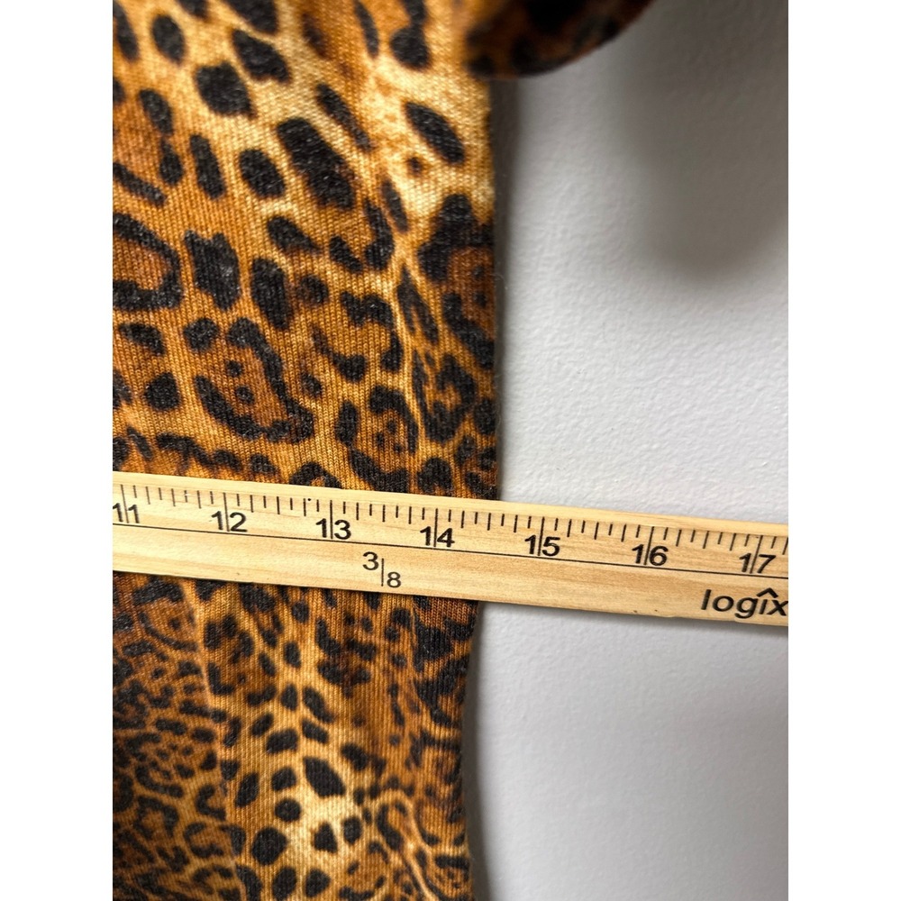Generation Love Mini Dress Womens Medium Brown Leopard Puff Sleeve Stretch Chic - Picture 6 of 7